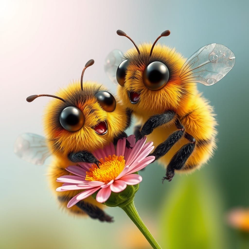 cute little bees enjoying the sun! ☀️ 🍯   by @Johm Parede