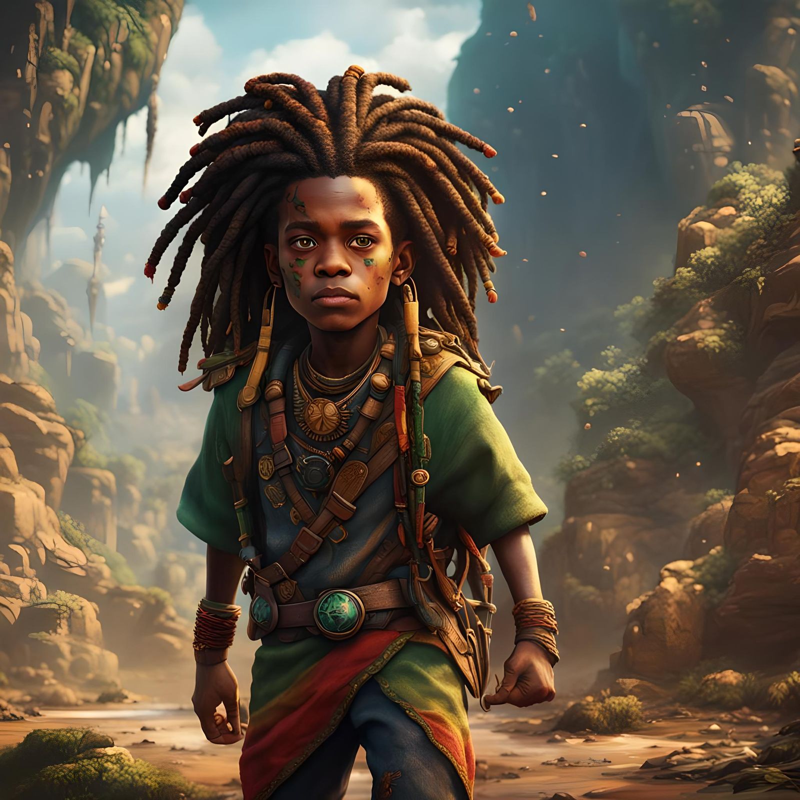 Brave Rasta boy with loc