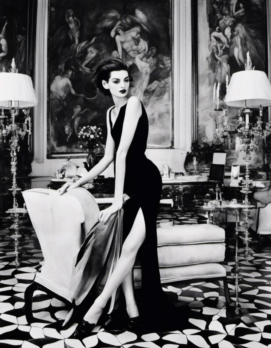 <lora:NC Hyperreal:1.0> anne hathaway by helmut newton