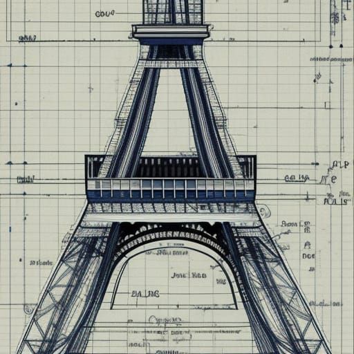 Realistic blueprints for the Eiffel Tower