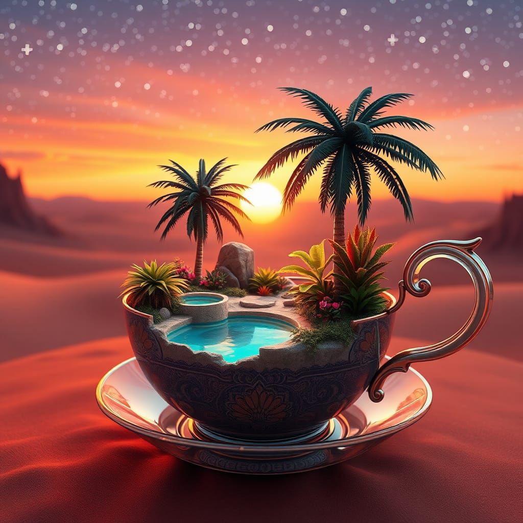 Oasis in a teacup  by @Plain pirate