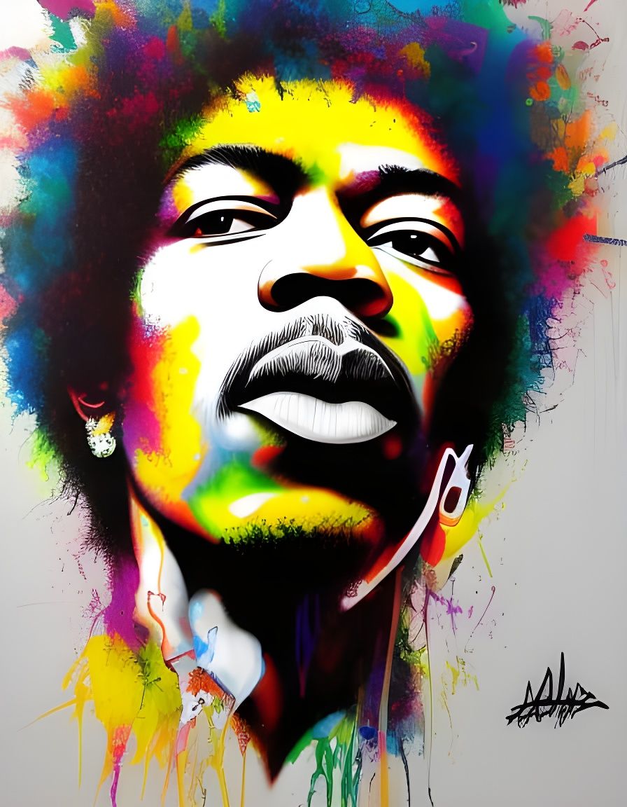 Jimi Hendrix - AI Generated Artwork - NightCafe Creator