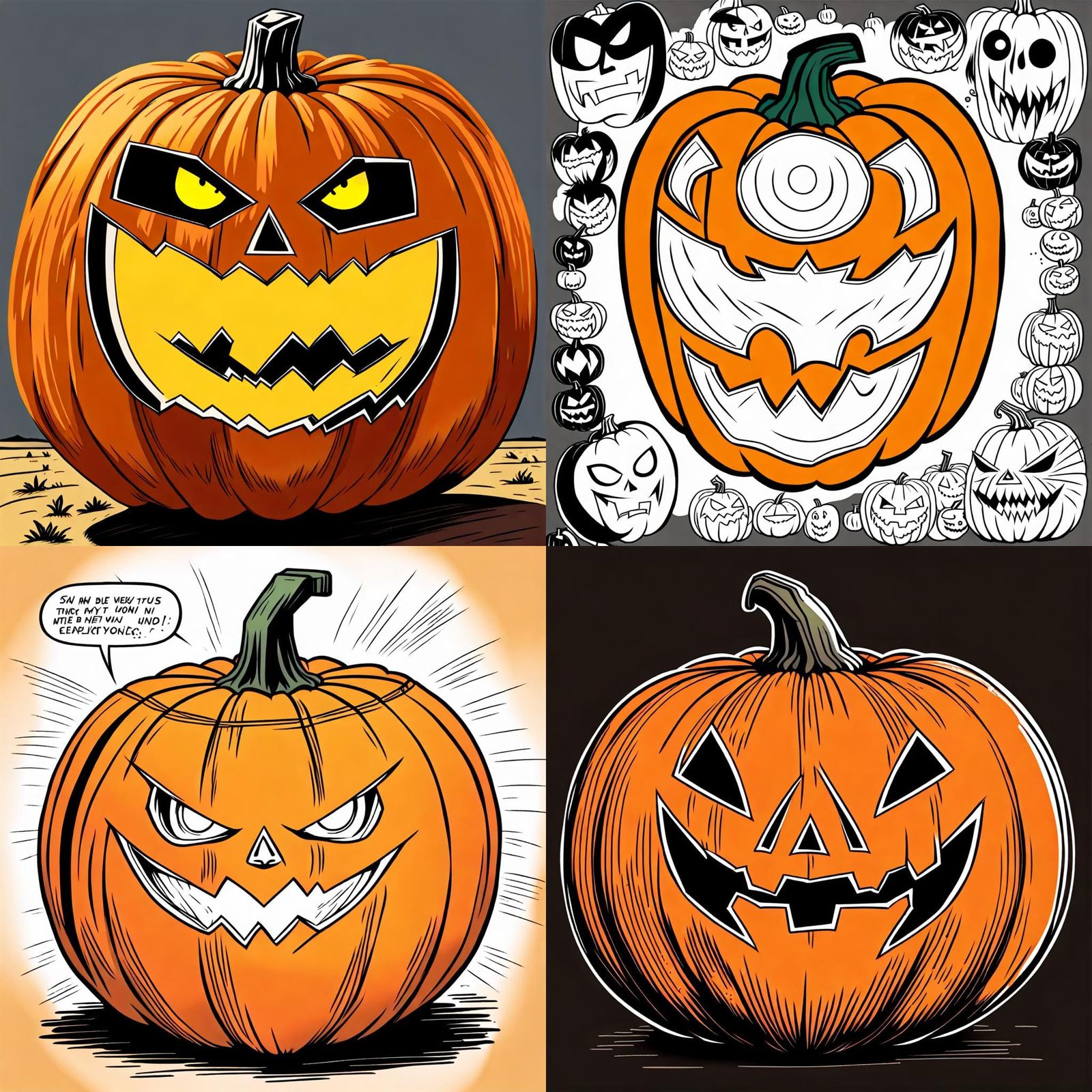 Comic Pumpkin - AI Generated Artwork - NightCafe Creator