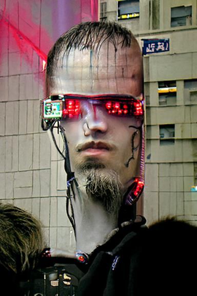 cyberpunk this dude in the photo