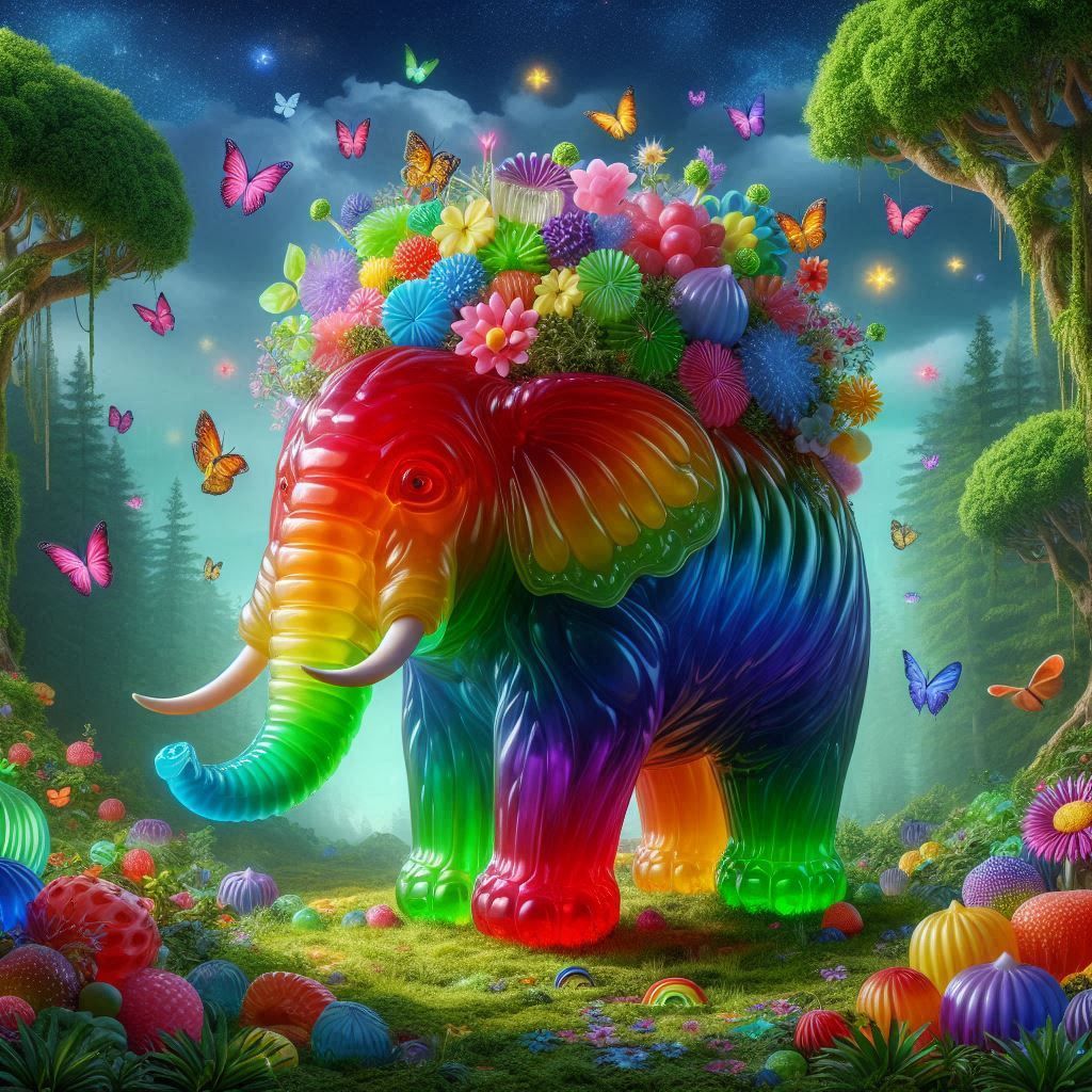 colorful rainbow Jelliphant