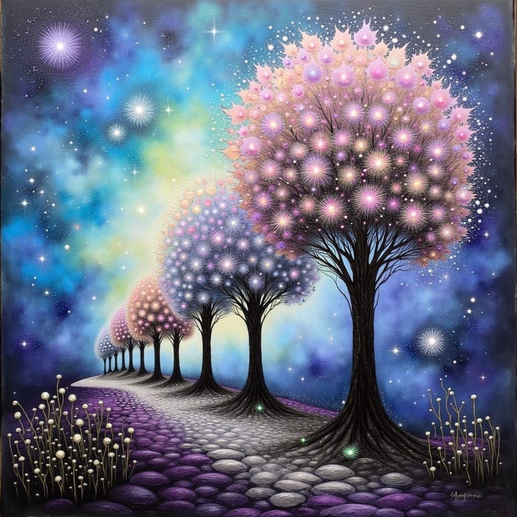 <lora:art:1.0> Beautiful delicate Prize-worthy masterpiece contemporary abstract painting Numinous emotive hopeful landscape with quirky exu...