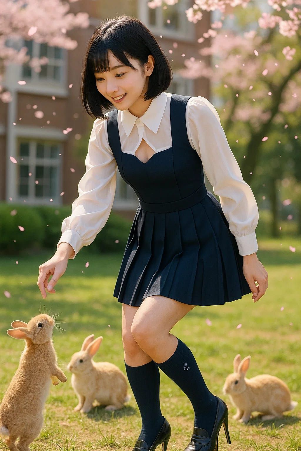 Japanese uniform with newly designed cool blouse.