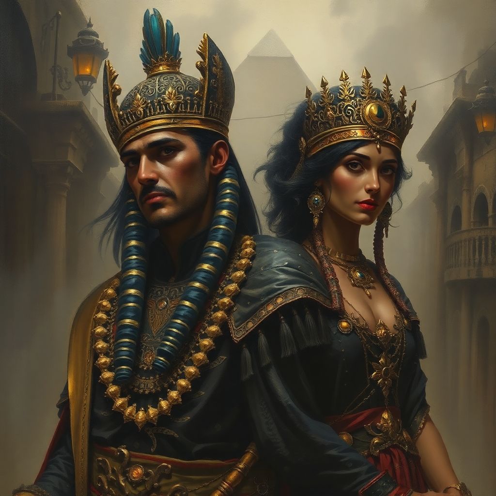 Egyptian pharaoh and princess