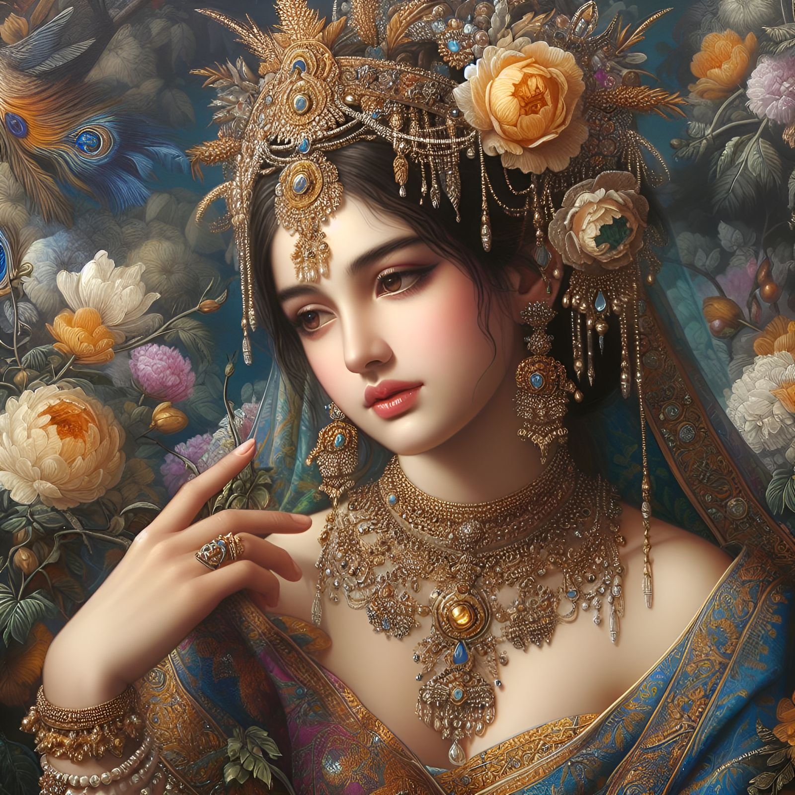 Orientalist Woman in many textures