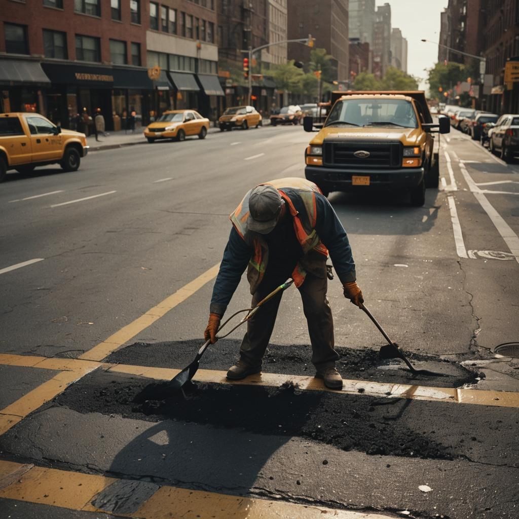 Epic New York City Street Scene: Gritty Urban Landscape with...
