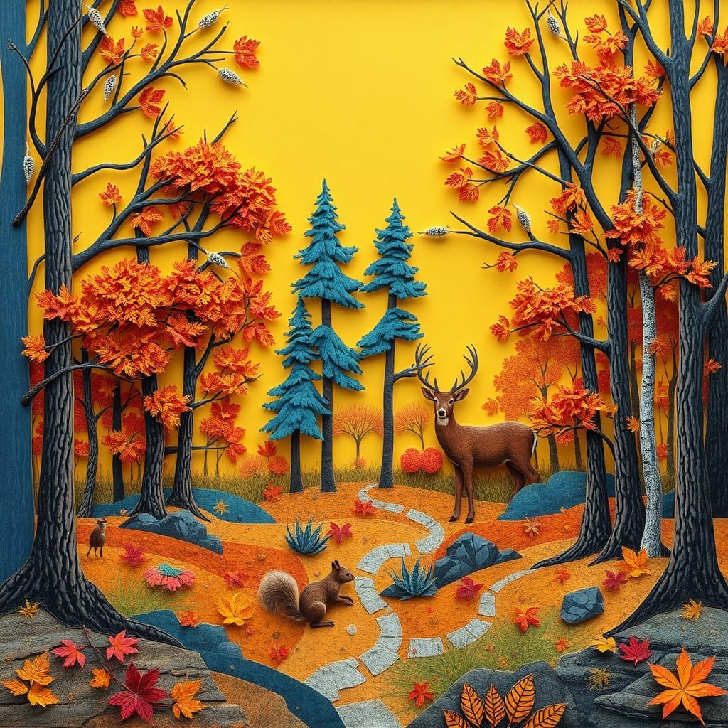 Fall Paper Collage Art