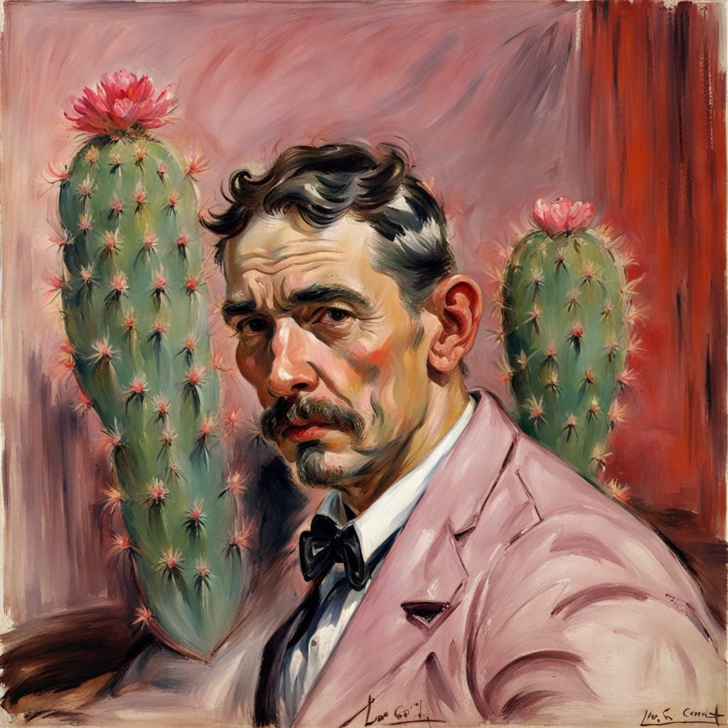 Portrait of a pink Cactus Man by Lovis Corinth