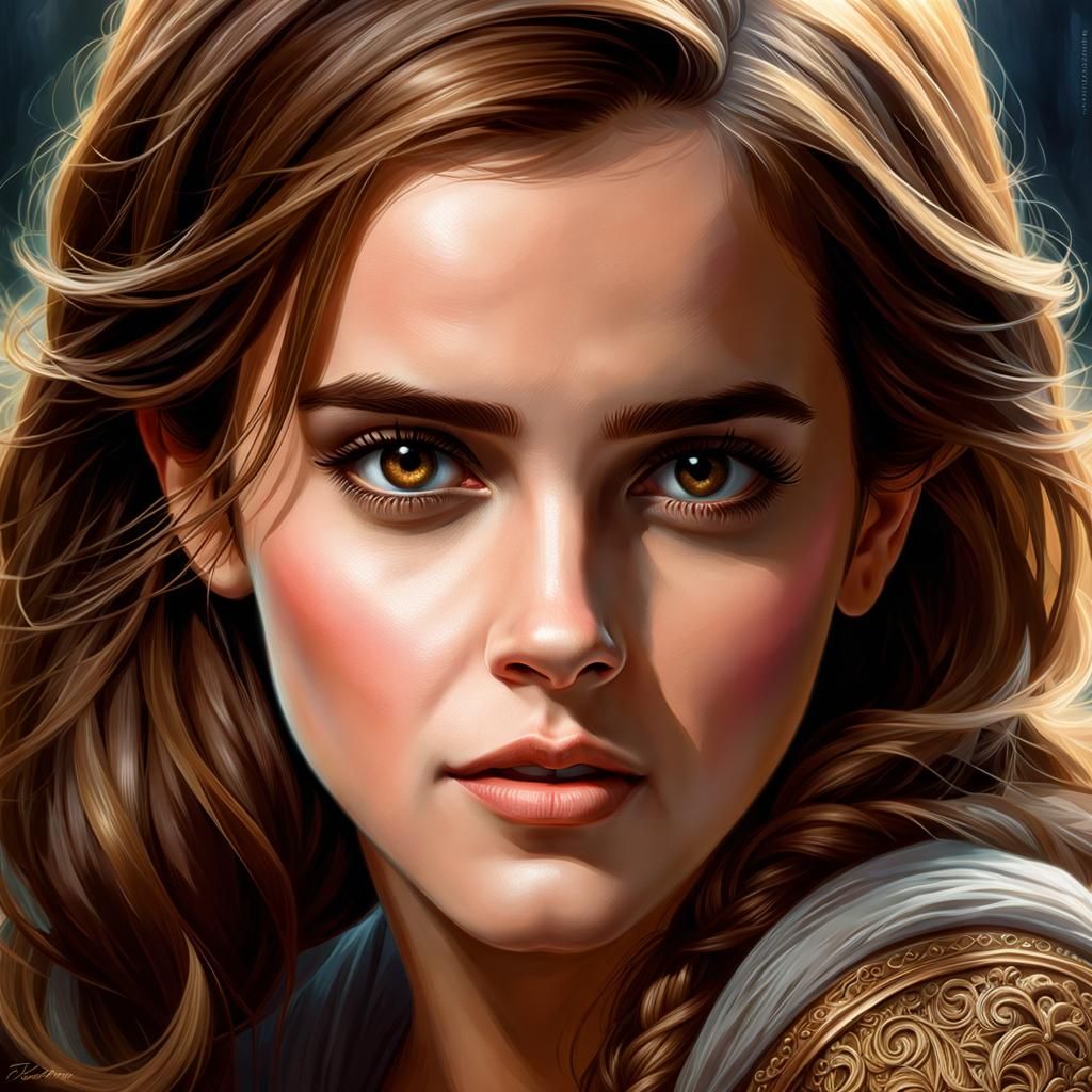 Potrait of Emma Watson - AI Generated Artwork - NightCafe Creator