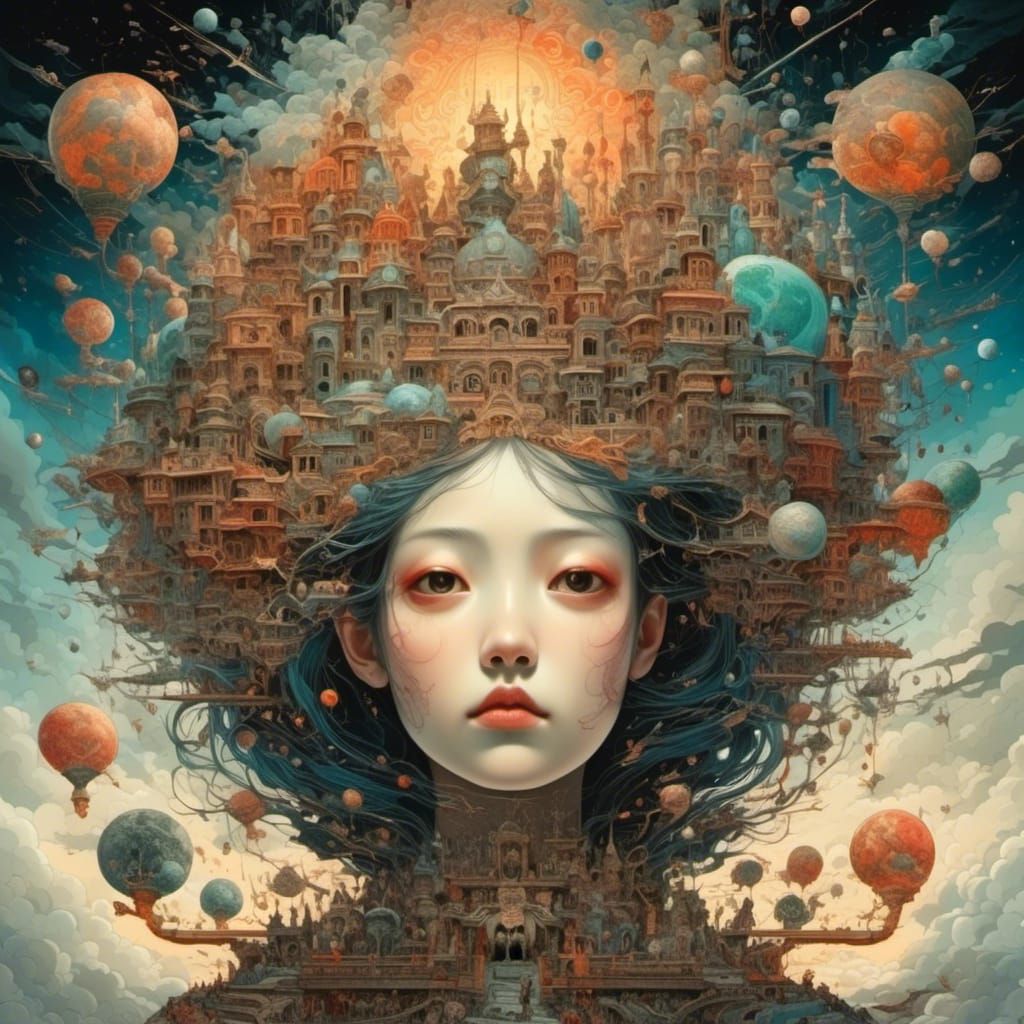 Surreal Dark Fantasy: Radiant Girl's Hallucinations