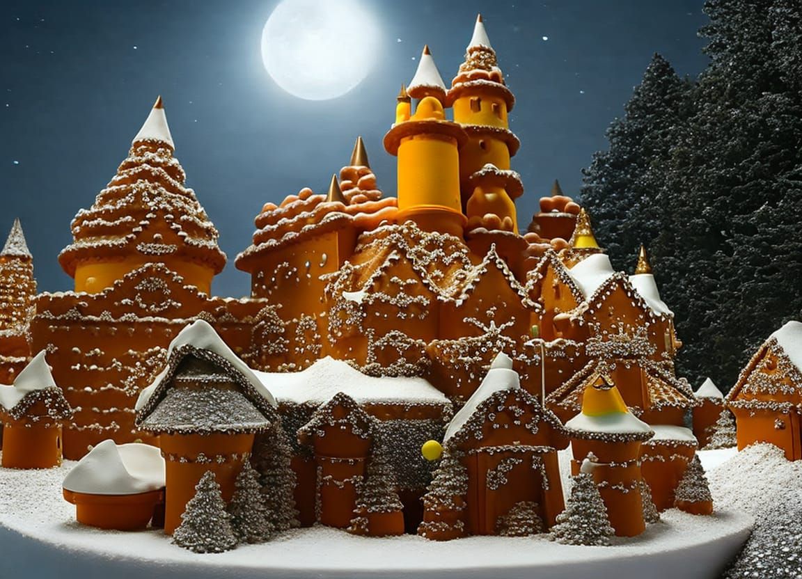 An gingerbread castle 🍪 ⛄ 🎄 false