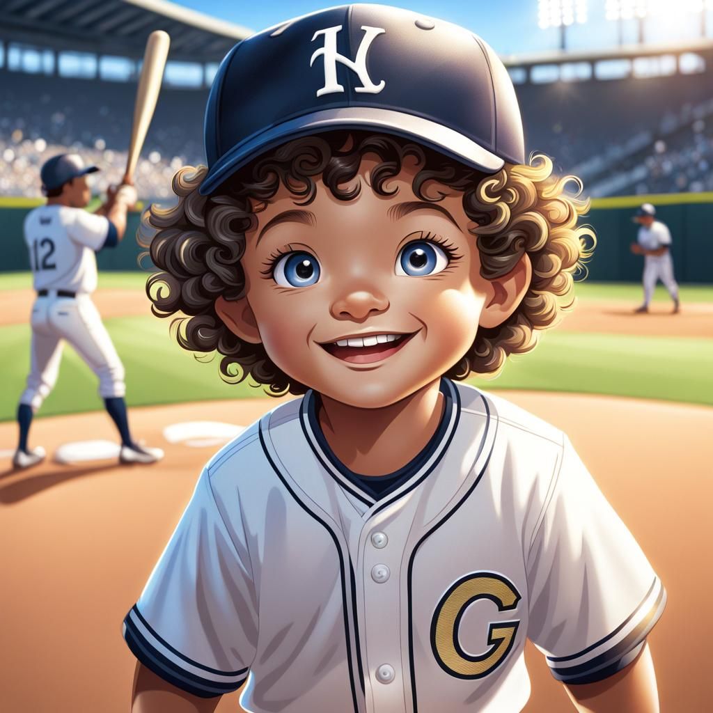 toddler boy, playing baseball - AI Generated Artwork - NightCafe Creator