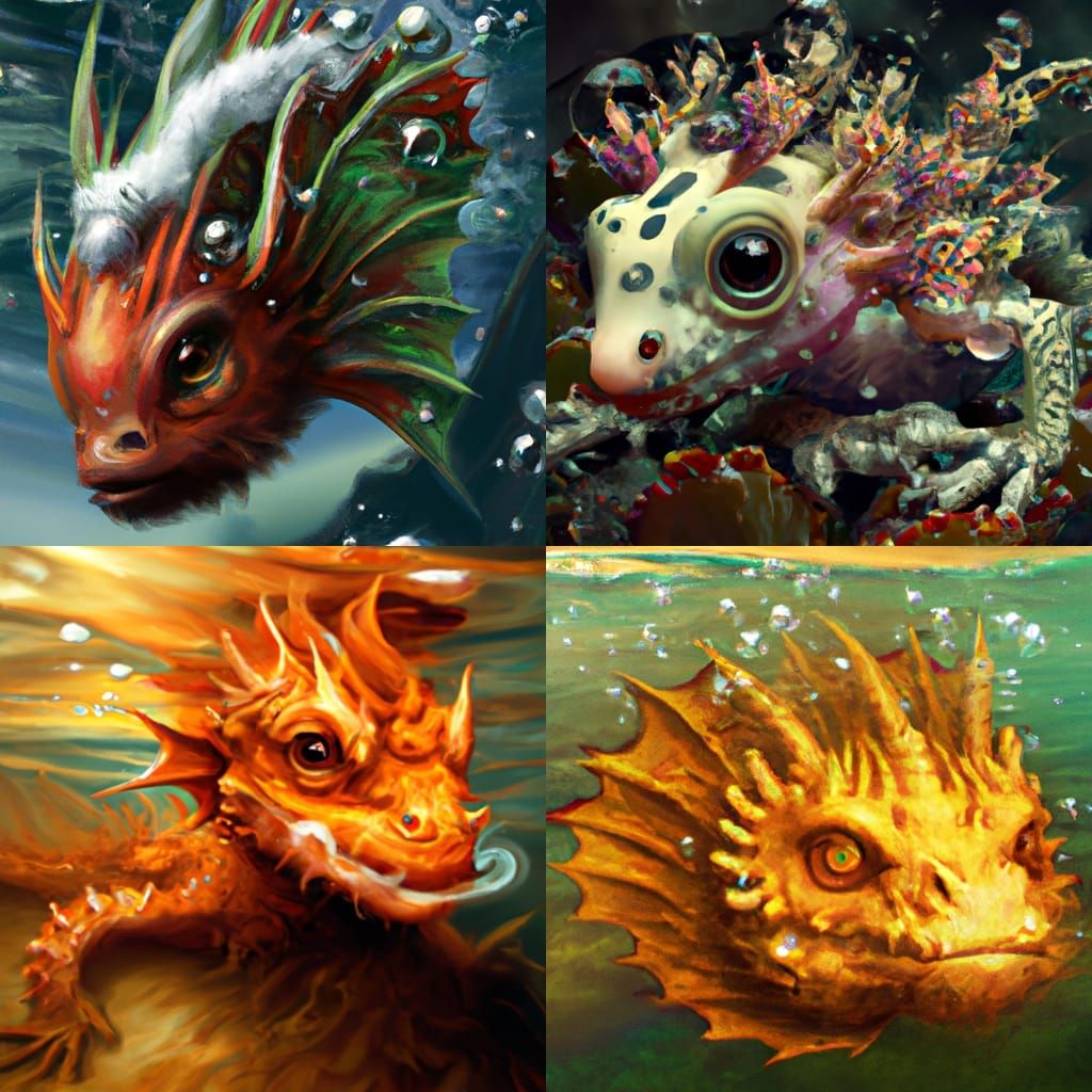 Water Dragons AI Generated Artwork NightCafe Creator