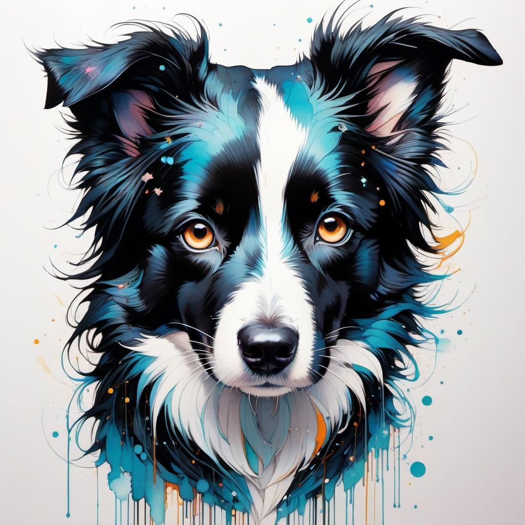 cute adorable intelligent Border Collie dog | centered | ani...
