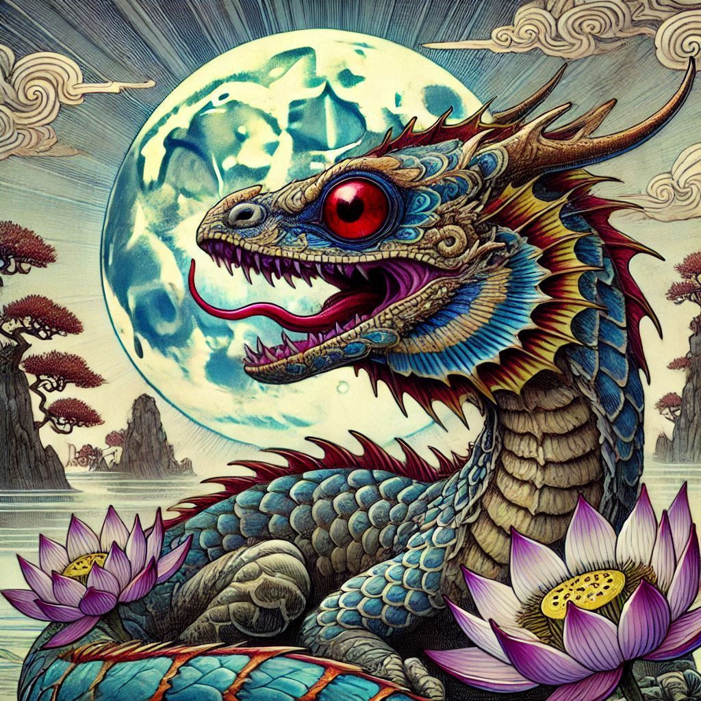 Red Eyed Komodo Dragon