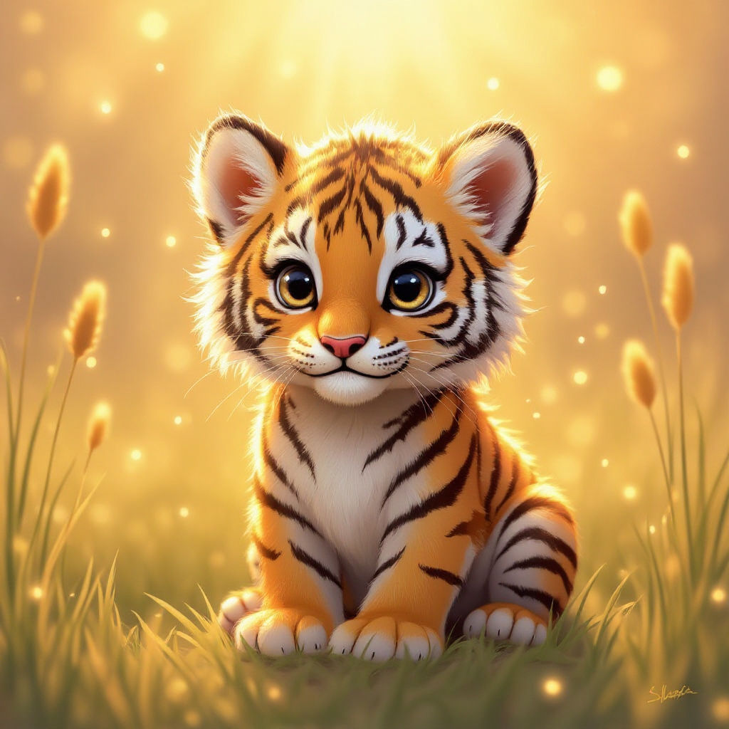 A cute small tiger