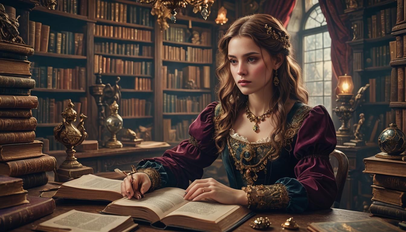 Gothic Art Style Close-up Portrait Epic Masterpiece Maximali...