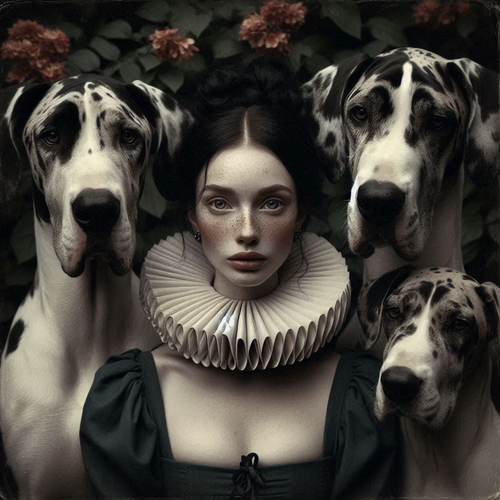 The Lady of the House and her Great Danes