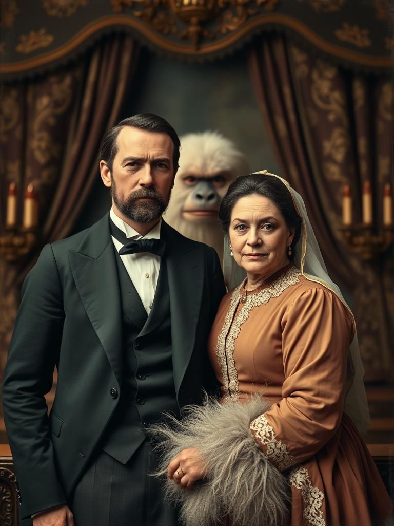 19th century photograph of a married couple  by @nonaivo