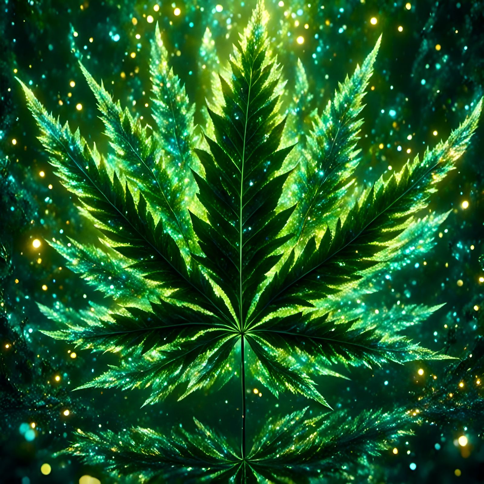 Magical marijuana leaf
