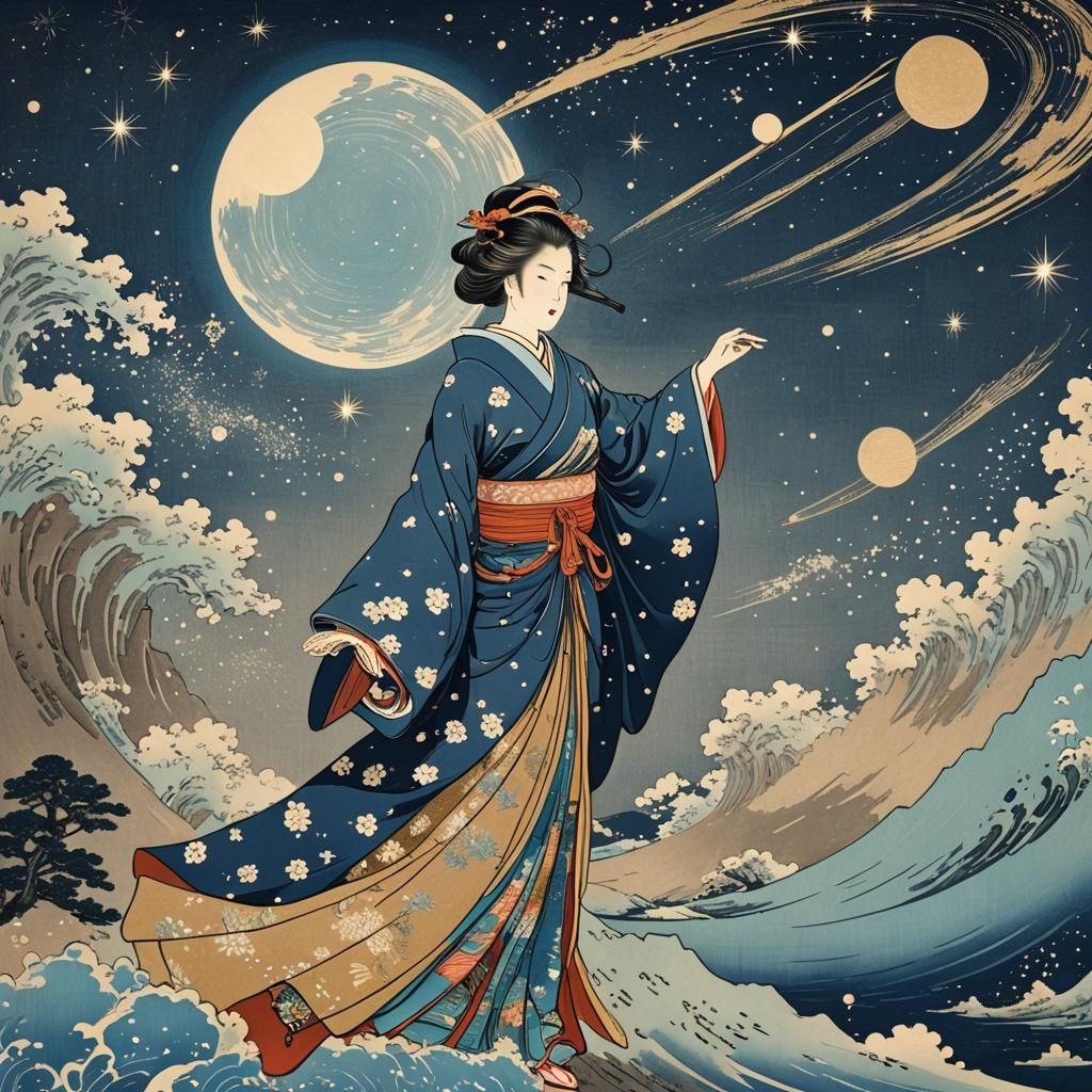 Princess comet ukiyo-e  by @Aly 