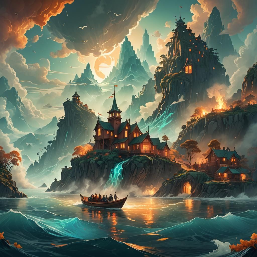 Paper Boat Sails to Misty Island