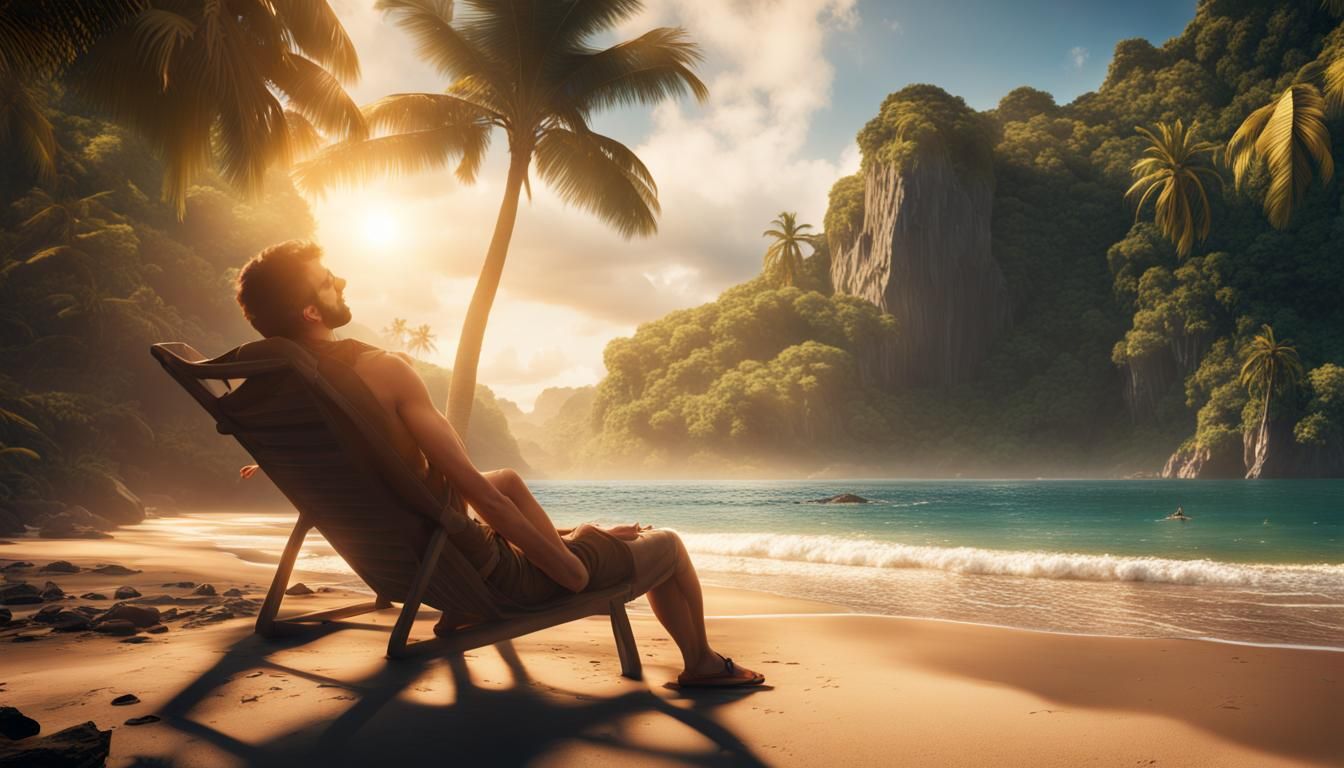 the warm rays of the sun shining down on a tourist who is en...