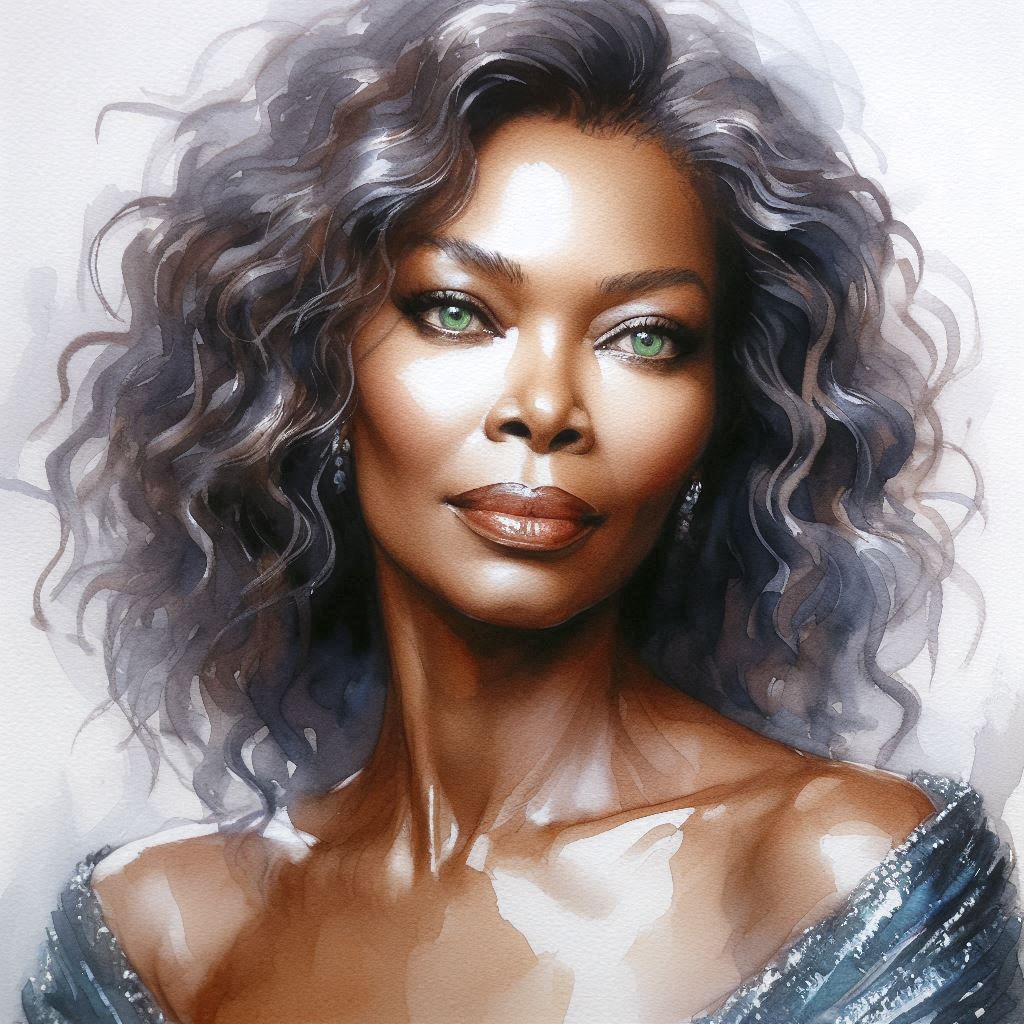 "Green Eyes" Watercolor a la Royo