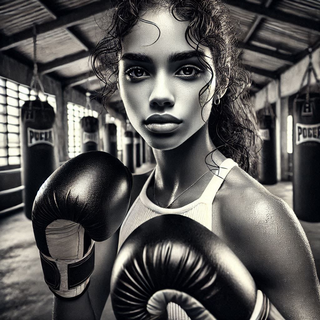 Portrait of a worker - Anna, professional boxer