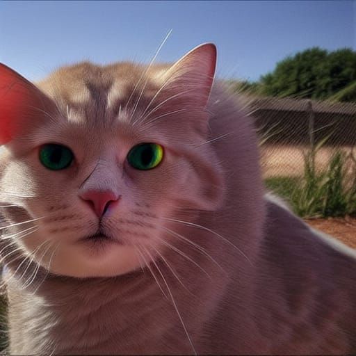 Weird blind cat
