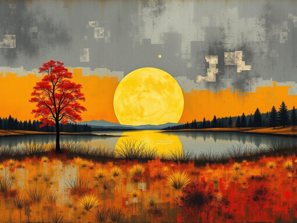 Autumn Moonrise Serenity