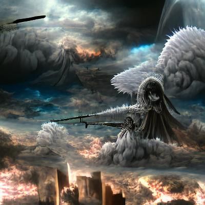 Angel of death protecting the heavens