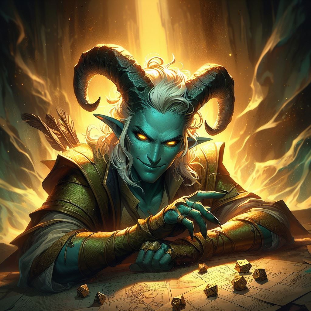 Tiefling Rogue Playing Dungeons and Dragons