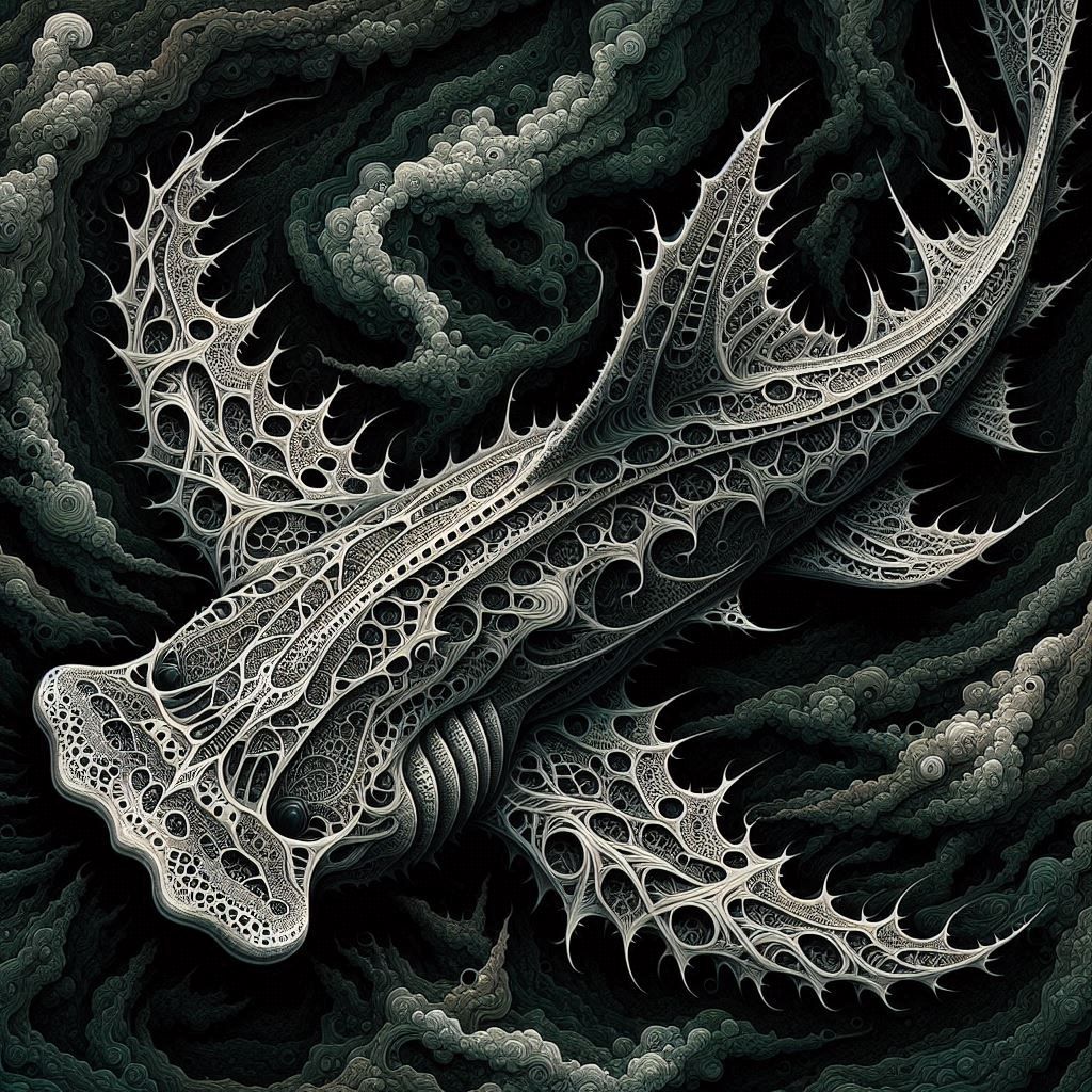 Photorealistic  Scalloped Hammerhead Shark Japanese Ink Art ...