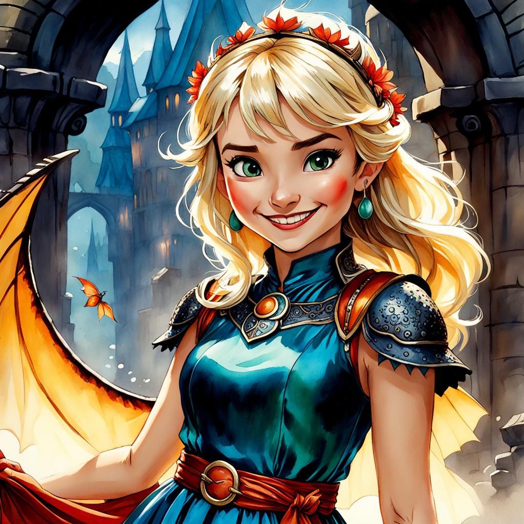 Cute Astrid Hofferson from How to Train Your Dragon - AI Generated Artwork  - NightCafe Creator