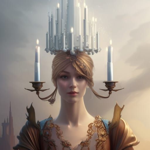 Candelabra Girl 😁 AI Generated Artwork NightCafe Creator