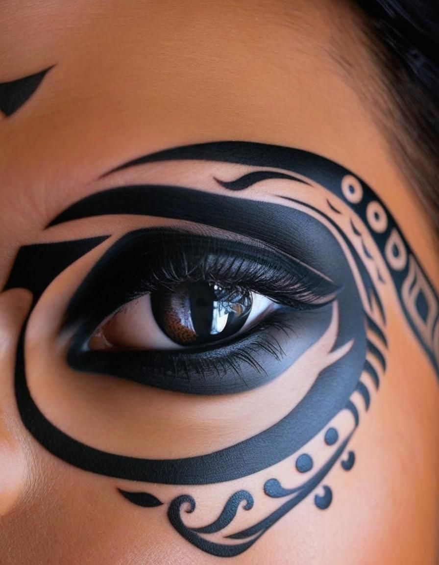black Maori facial tattoo