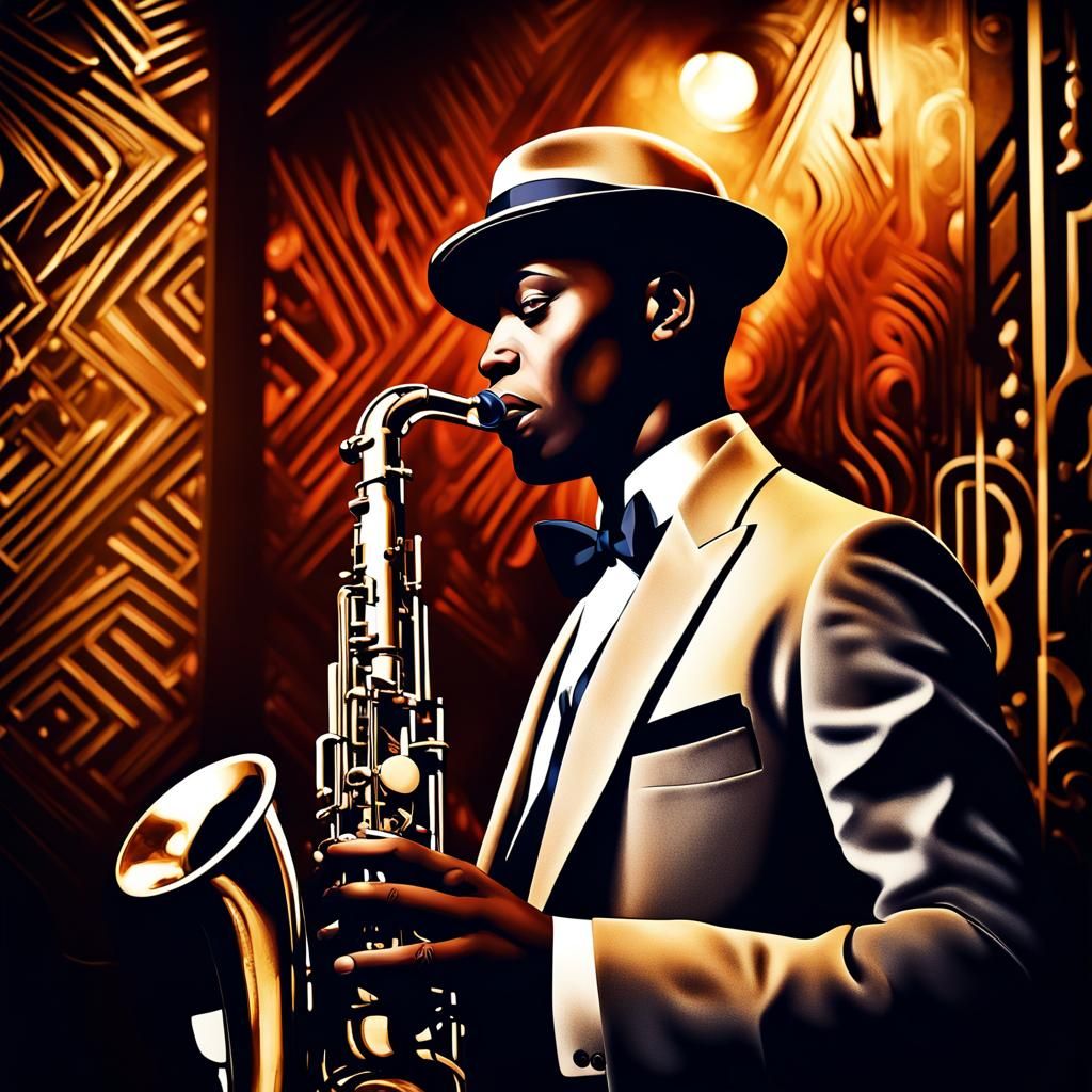 Sax player AI Generated Artwork NightCafe Creator