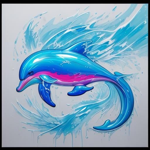 Crystal dolphin  in water