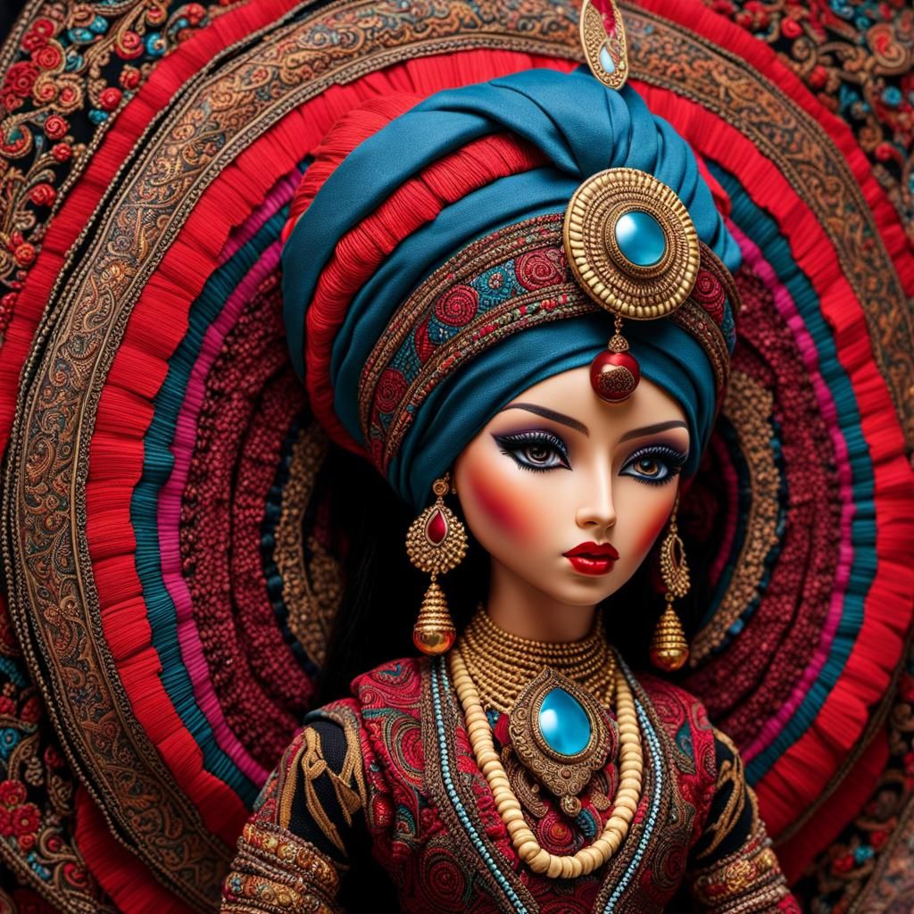 Stunningly intricate tribal nomad arabic doll with turban :: nomad room ...