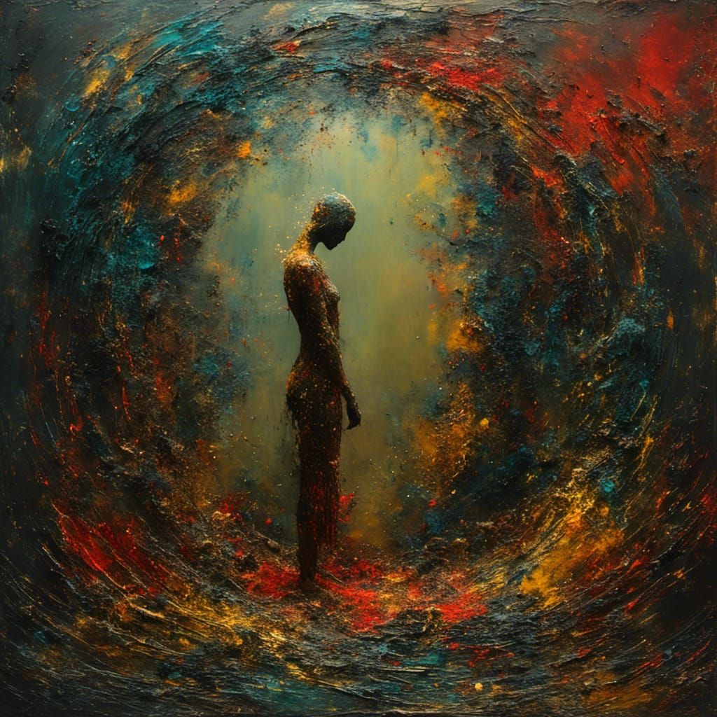 <lora:MJ6 Dark Oil Splash:1.0> A mirror that reflects not just your appearance but your innermost thoughts and desires, often revealing uns...