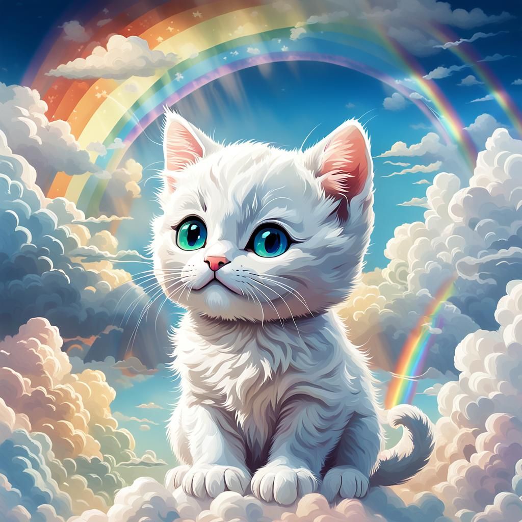 A white kitten.