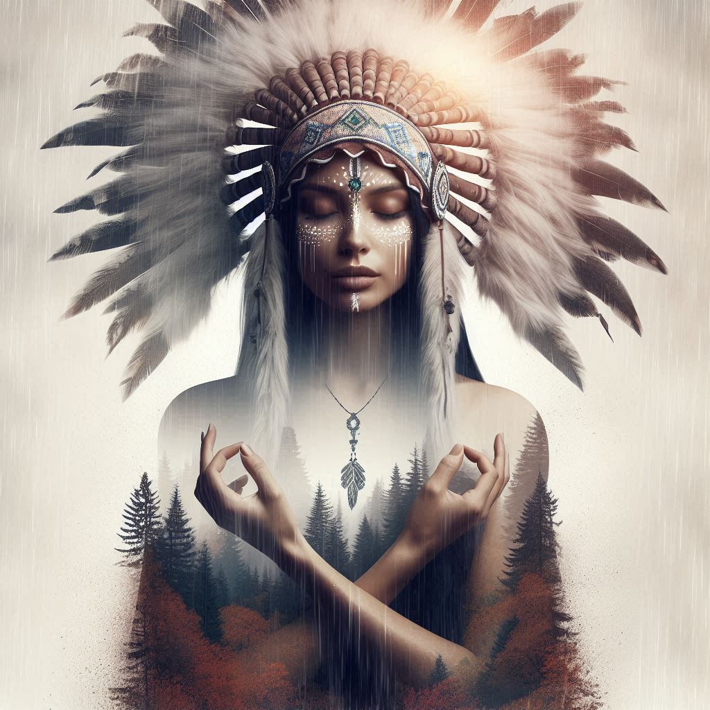 double exposure beautiful fantasy DALL-E 3 portrait landscape..