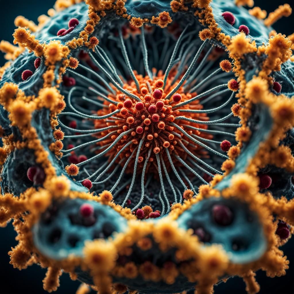 Microscopic view of joy virus - AI Generated Artwork - NightCafe Creator