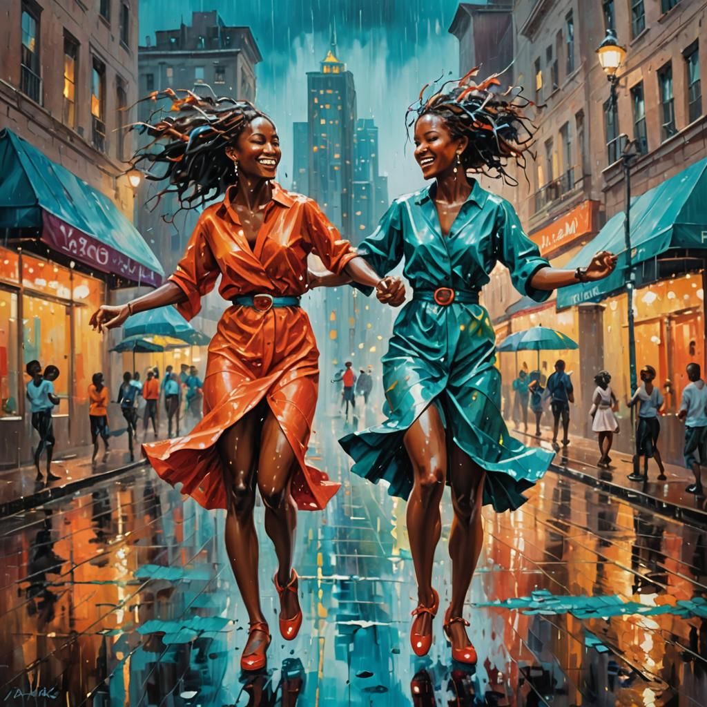 Just sisters dancing in the rain
