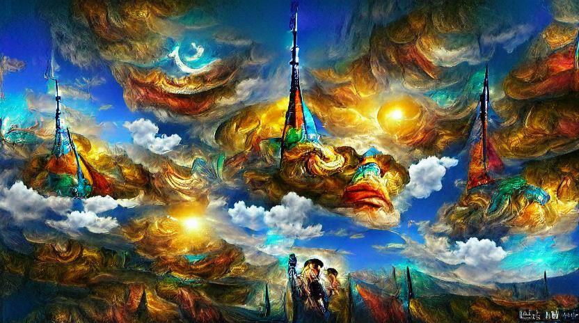 Psychedelic beautiful harmonious sky heavenly forever lustro...